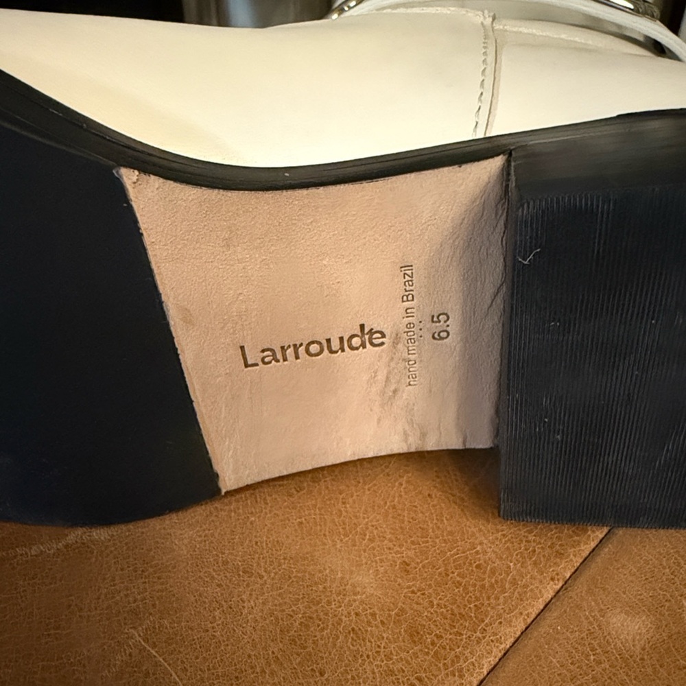 Larroude Cream Heeled Boots - Picture 11 of 16